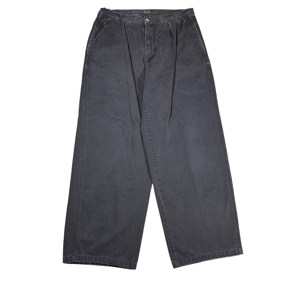 VTG Polo Ralph Lauren Pleated Chinos Mens *30x26 Navy Blue Made in USA